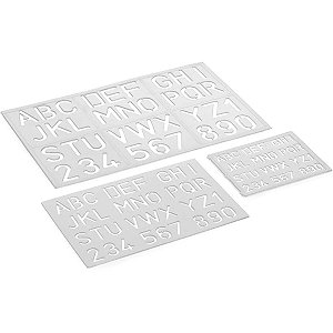 Normografo Kit c/3 Reguas - Waleu