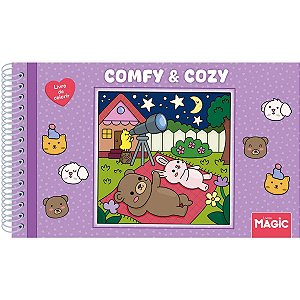 Livro de Colorir Comfy e Cozy 96 pg. Espiral Capa Dura 180 g - Magic Kids