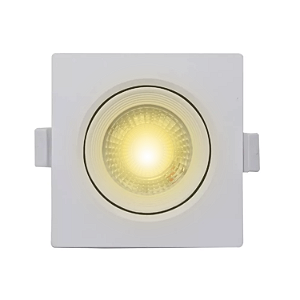 Spot 5W Quadrado Embutir Teto Casa Dicróica Direcionável - 3000k