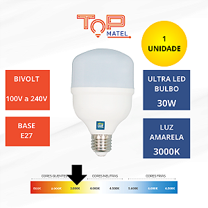 Lâmpada Led Bulbo 30w 3000k Amarela 1031 E27 Ultraluz