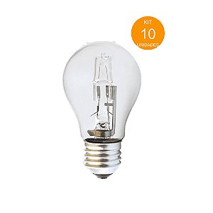 Kit 10 Lâmpadas Halógenas 127V 70W Branco Quente 2800K