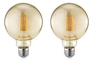 Kit 2 Lâmpadas Filamento Led G95 Globo Âmbar 4w 2300k Ultraluz Bivolt