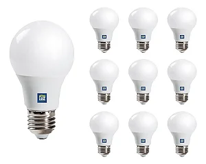 Kit 10 Lâmpadas Led Bulbo 12w 6500k Branco Frio E27 Ultraluz
