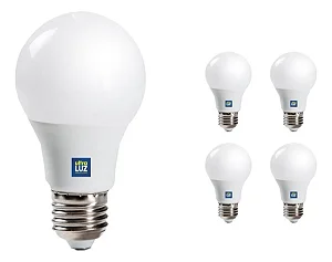 Kit 05 Lâmpadas De Led Bulbo 15w E27 Bivolt 3000k Branco Quente Ultraluz