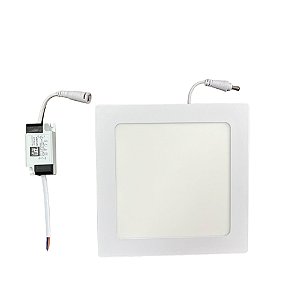 Painel LED Quadrado Embutir 12w 3000k Branco Quente Ultraluz - 17x17