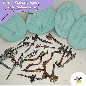 Combo molde ferramentas biscuit colecionáveis