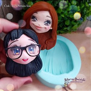 Molde de Silicone Cabelo Peruca Lisa