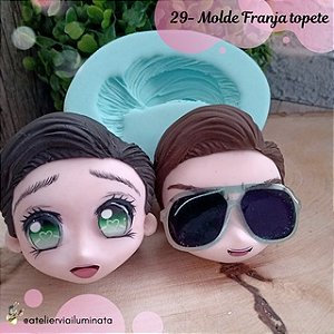 Molde de Silicone Cabelo Franja Topote