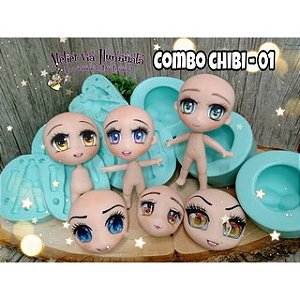 Molde Combo Chibi para Biscuit Colecionaveis