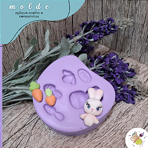 Molde aplique coelho e cenourinhas