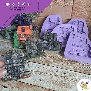 Molde de silicone kit Casinhas Mal Assombradas