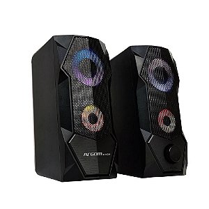 Caixa de Som Estéreo Combat Gaming S68 5W RGB Preto ARG-SP-1068BK