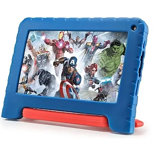 Tablet Infantil Avengers Multilaser - 64GB - 4GB RAM Azul e Vermelho