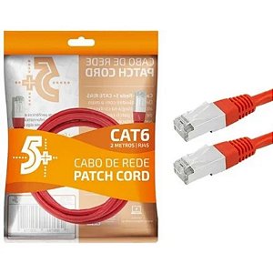 PATCH CORD CAT6 FTP -2M VERMELHO
