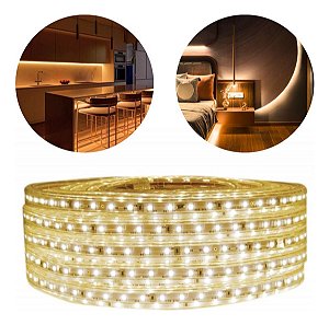 Fita Led Direto 3000k 6w/mt Rolo Com 25m Ip66 Completa - 127V
