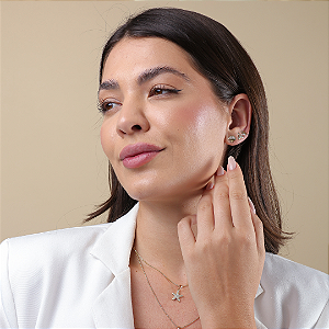 TRIO BRINCOS MAR, BANHO DE OURO 18K