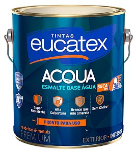 Tinta Esmalte Brilhante Acqua Metal Madeira 900ml 6 Cores