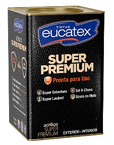 Tinta Acrílica Eucatex Super Premium Antimofo Lavável 18L 7 Cores