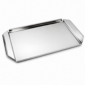 Bandeja Inox Premium Para Servir Café Chá Petiscos 40x25cm Prime