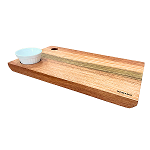 Tábua Servir Hambúrguer Lanches com Molheira Essence 27x15cm