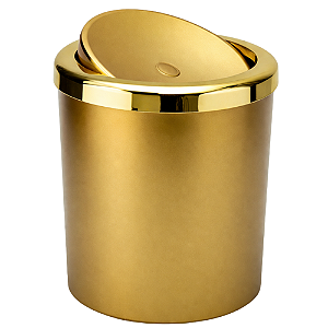 Lixeira Com Tampa Basculante para Banheiro Cozinha 5Litros Haus Dourada