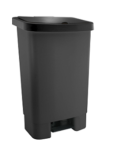 Lixeira com Pedal 50L Haus Preta - Design e Alta Qualidade