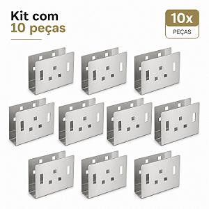 Kit 10 Porta Guardanapo Inox Mesa Restaurante Cozinha Aço Inox Utily