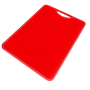 Tábua de Corte Plástica Prime 40x30cm Placa Cozinha Resistente Cor Vermelha
