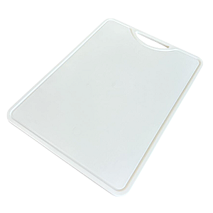 Tábua de Corte Plástica Prime 40x30cm Placa Cozinha Resistente Cor Branca