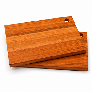 Kit 2 Tábuas de Corte de Madeira 34x22cm Multiuso Cozinha Essence