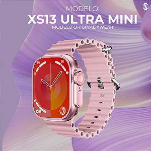 XS13 Ultra Mini, 44mm, Rosa + Pulseira Silicone | Smartwatch Mini, 2° Geração