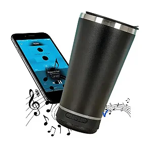 Copo Térmico Tipo Stanley com Caixa de Som Bluetooth 420ml