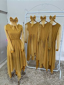Vestido Nova Aliança - Amarelo Caramelo (Dourado)