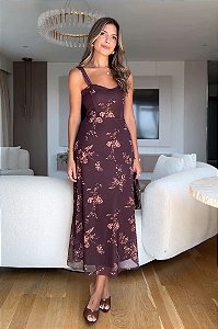 Vestido Midi MoonLight - Marrom