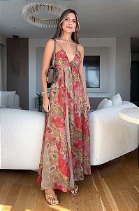 Vestido Longo Floral Print