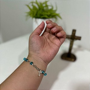 Pulseira de Cristal com Cruz