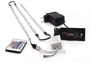 Luminária Aquário 3 x Fita LED RGB 5050 IP65 com silicone 60 leds/metro - de 30cm a 1,5m
