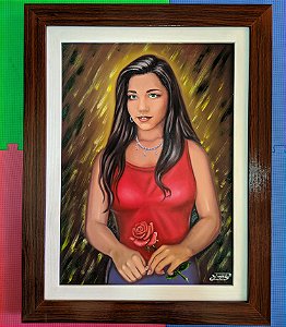 A sua encomenda de retrato, pintura em tela, com 1 pessoa no quadro, tamanho 50/70cm