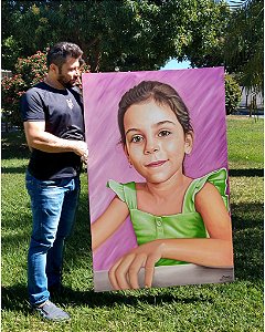 A SUA ENCOMENDA DE RETRATO, PINTURA EM TELA, COM 1 PESSOA NO QUADRO, TAMANHO 100/150cm