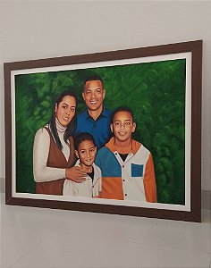 A SUA ENCOMENDA DE RETRATO, PINTURA EM TELA, COM 4 PESSOA NO QUADRO, TAMANHO 70/100 cm.