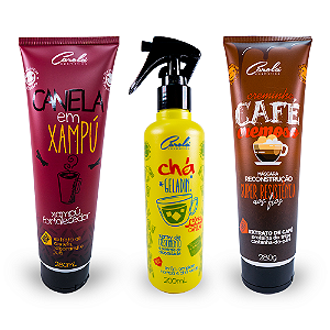 Trio refrescância e crescimento (Canela + Chá + Café cremoso)