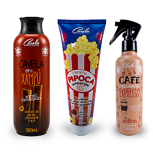 Trio Cresce e Encorpa (Canela + Café Expresso + Pipoca)