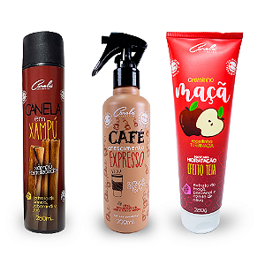 Crescimento Maçã (Café expresso Spray Crescimento + Canela em Xampú + Maçã Creminho)