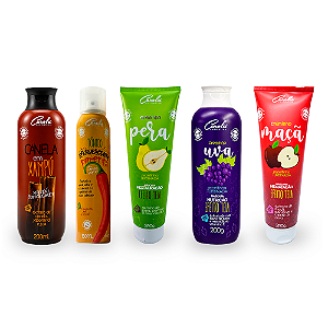 Cronograma Pimenta e Frutas ( Xampú Canela + Spray Pimenta + Pêra + Uva + Maçã)