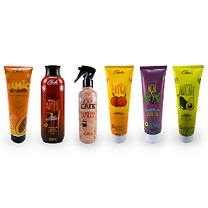 Cronograma Crescimento e Proteção Frutinhas Veganas (Café Expresso + Canela em Xampu + Mamão + Açaí + Pitanga + Abacate)