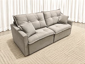 Sofá Cama Siena 2.00m Sem Caixa D28 Soft - Veludo Bege