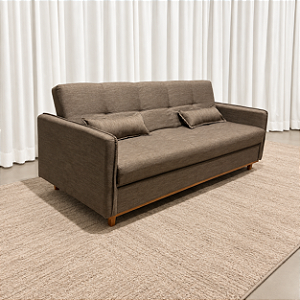 Sofá Cama Ipanema Baú larg. 2.05m - Linho Marrom