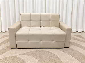 Sofá Cama Cristal 1.54m Sem Caixa D28 Soft - Veludo Marfim