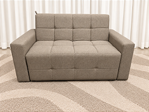 Sofá Cama Cristal 1.54m Sem Caixa D28 Soft - Linho Bege Escuro