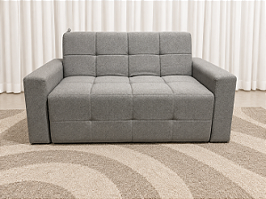 Sofá Cama Cristal 1.54m Sem Caixa D28 Soft - Linho Cinza